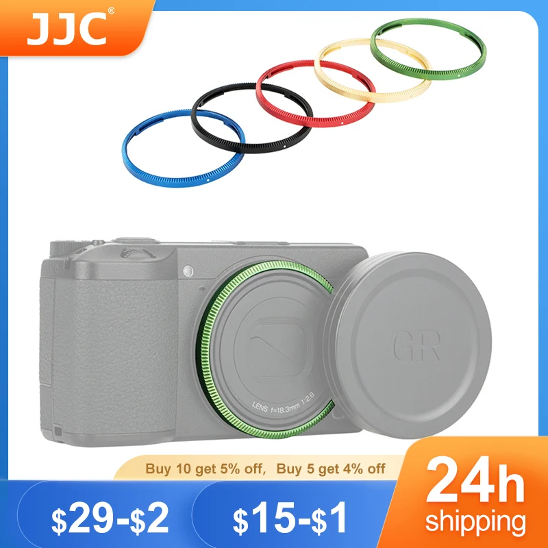 JJC Blue color Aluminium Lens Ring For Ricoh GRII GRIII GR3/ GR3x GRIIIx HDF Camera Replaces Ricoh GN-1 Lens Decoration Ring Cap