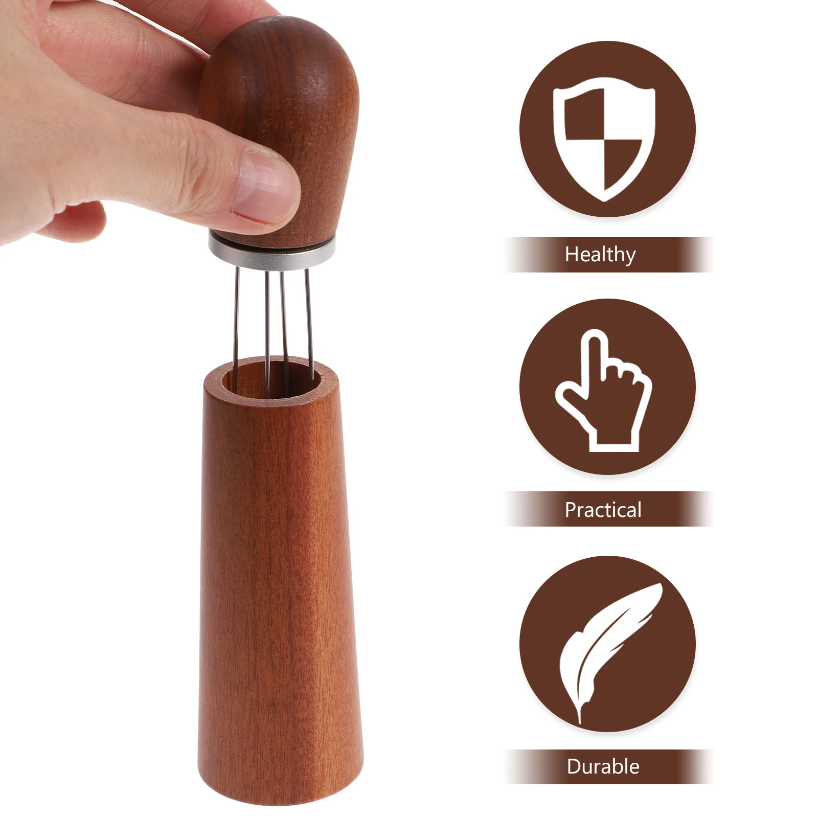 Coffee Powder Radiator Set Espresso Needle Stirrer Milk Distribution Tool Light Brown Stirring