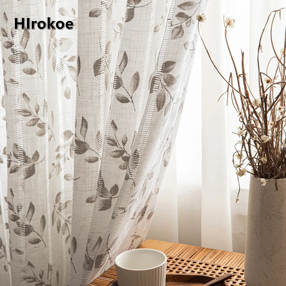 

Window Curtains Modern Hollow Window Screen Living Room Bedroom Gauze Curtain Balcony Printed Transparent Decor Window Curtain