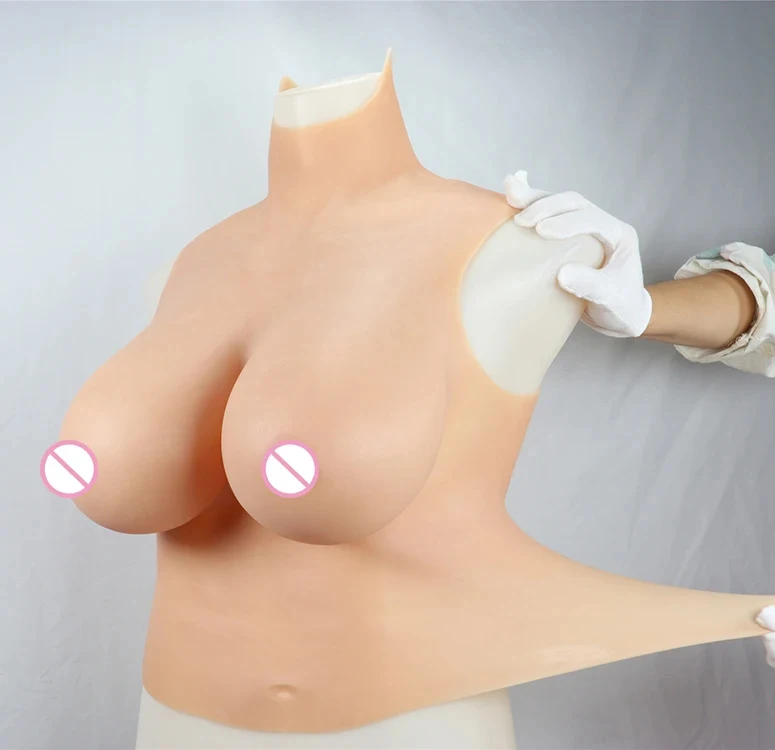 Uboora Silicone Breast Belly Button Nipple Prosthesis Transvestite Bodysuit Clothes Big Boobs Cosplay Male Female Sexy Cosplay