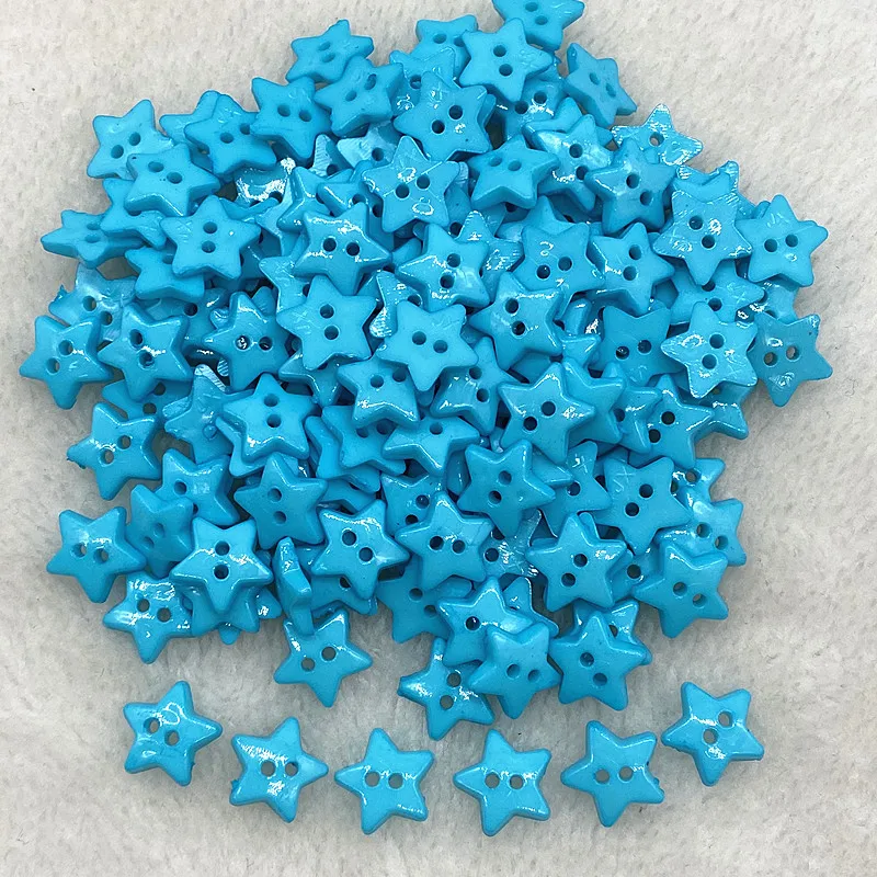 Five-Pointed Star Resin Sewing Buttons, Multicolour