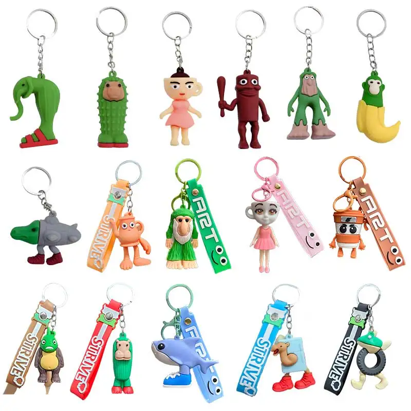 Italian Brainrot Anime Merchandise Keychains Toys Figure Model Dolls Hang The Bags Gifts Abstract Anime Action Figures Key Rings