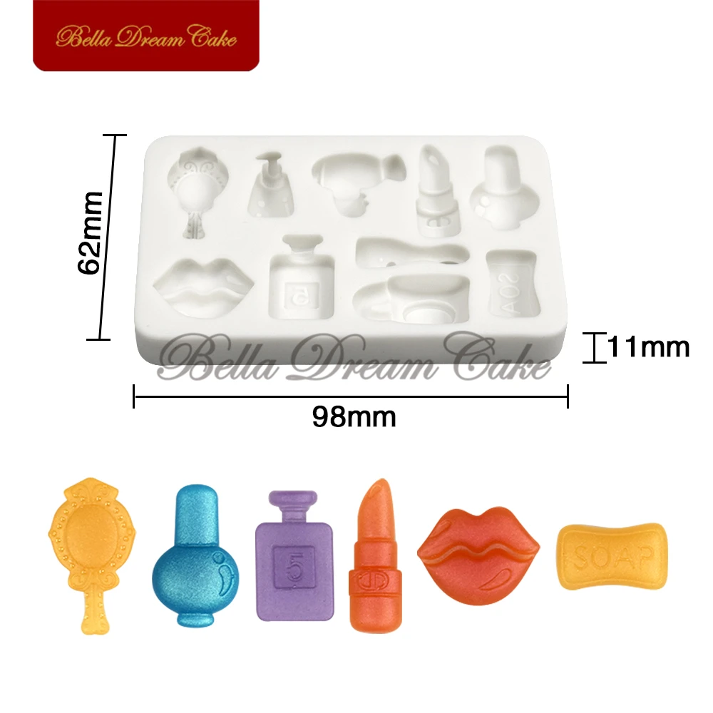 3D Mini Perfume Bottle/Lipstick/Makeup Design Silicone Mold Chocolate Fondant Mould DIY Clay Model Cake Decorating Tool Bakeware