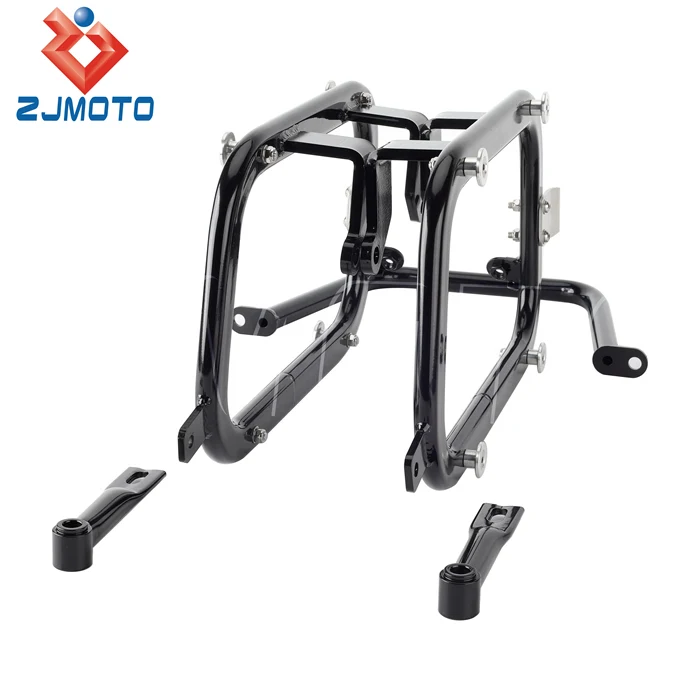 Motorcycle Aluminum Side Cases 45L Rear Storage Box With Mounting Bracket Kit For Harley Softail Street Bob 114 Standard 18-23