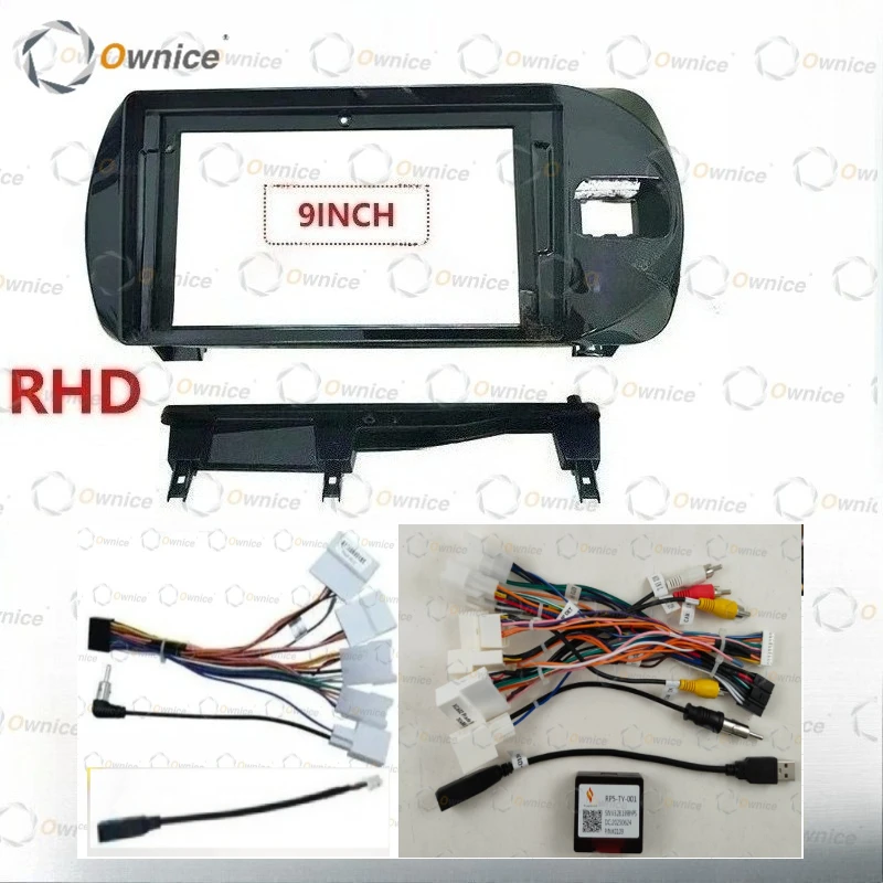 Ownice 9 inch for Toyota Vitz 3 III XP130 2014 - 2019 RHD Car Radio Android DVD GPS Stereo Audio Player Navi Cable Harness Frame