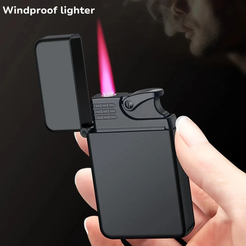 

Совершенно новейшая бутановая ветрозащитная зажигалка с вертикальным узором, зажигалка с четким звуком, перезаправляемая, верхняя версия, подходит для мужчин в качестве подарка