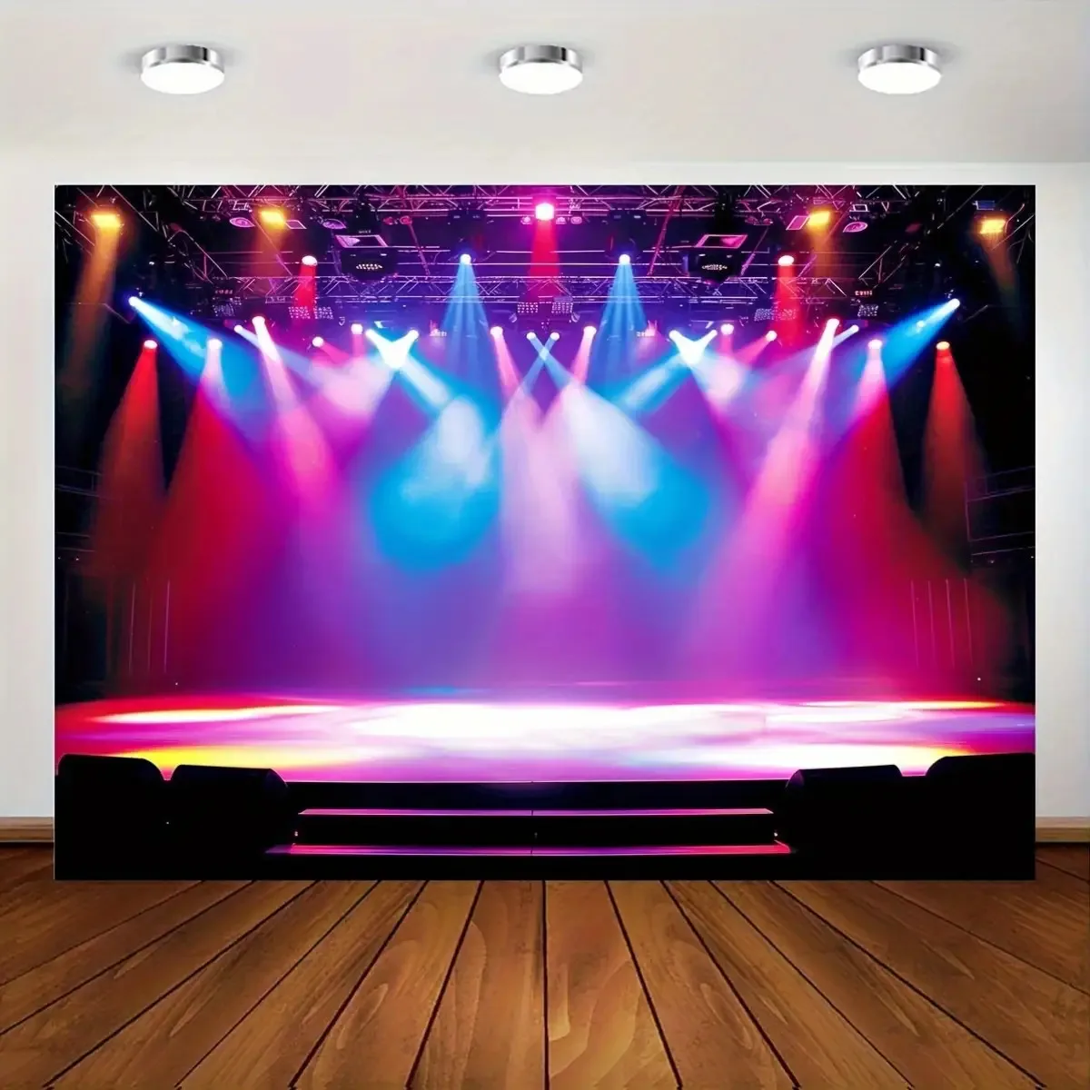 2D-Flachoberfläche, einteiliger Polyester-Bühnenhintergrund für Scheinwerfer – geeignet für Konzerte und Live-Events – Detail 1