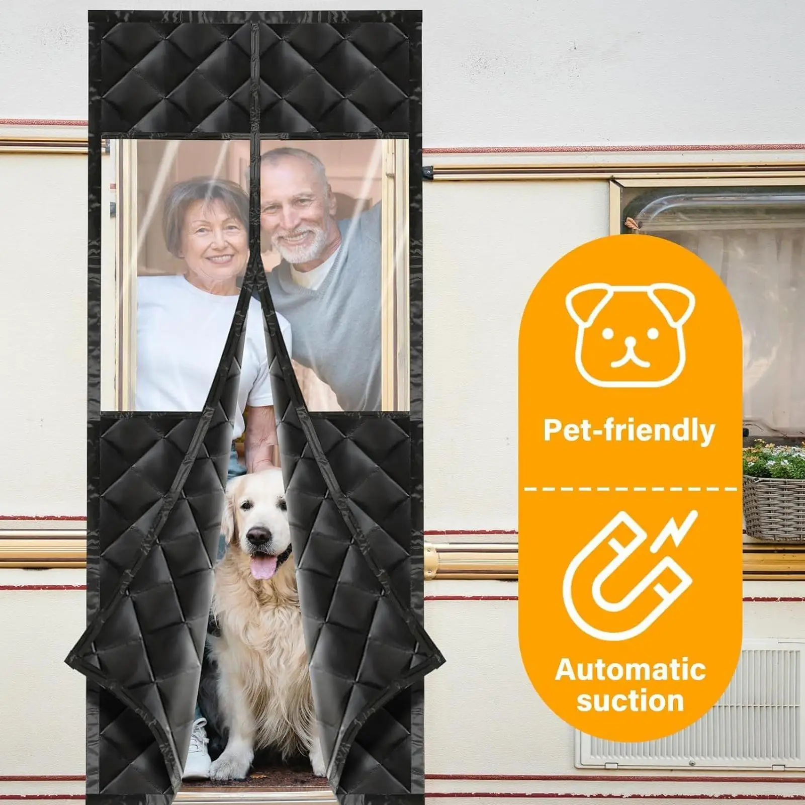 Thermal Door Cover For Winter Magnetic Blanket 33 X 80 Inches Winter Door Cover With Transparent Window For Trailer Home House