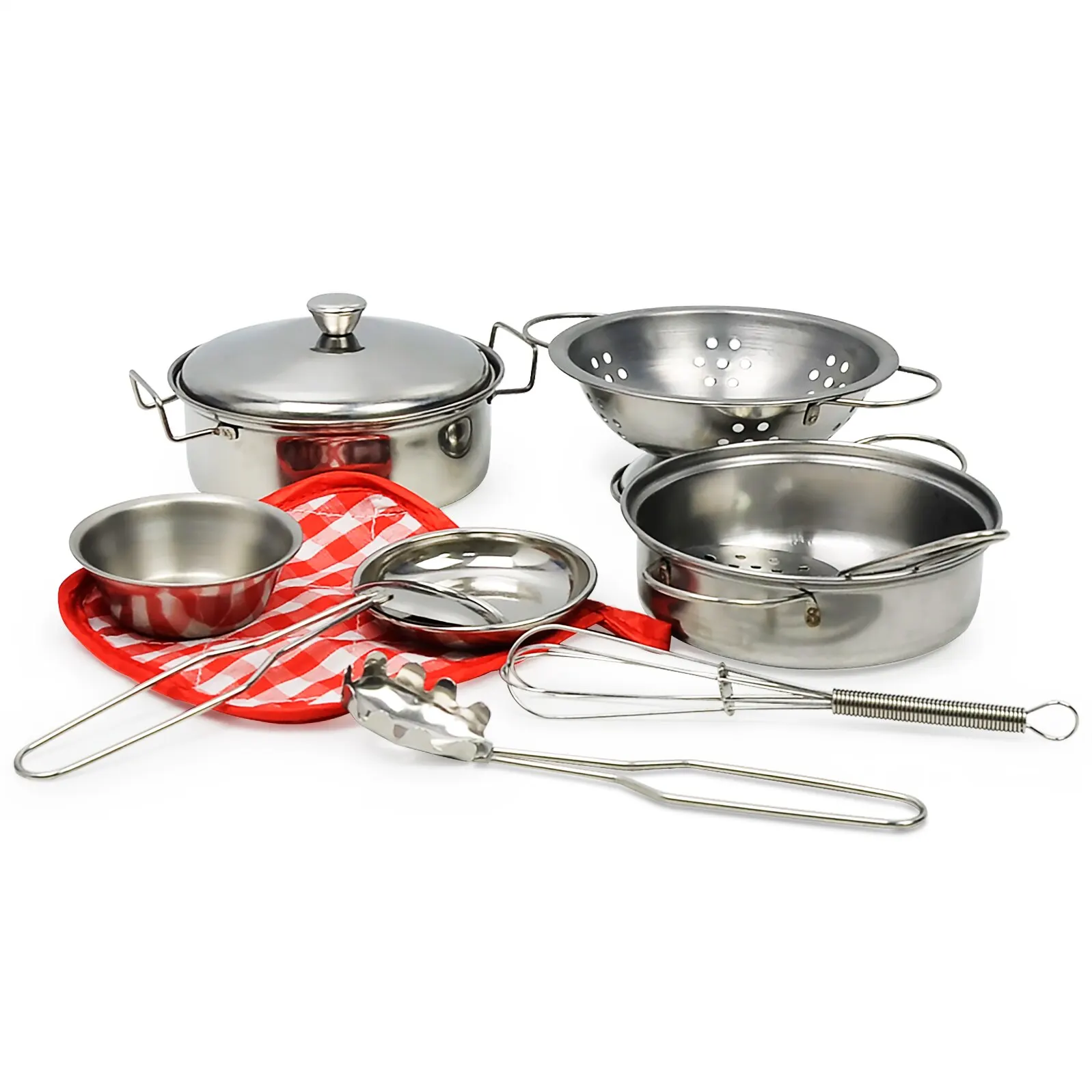 Mini aço inoxidável Cozinha Brinquedos A Play House Utensílio de Cozinha Set for Kids, Tamanho minúsculo Cozinha Educacional Experiência, Cozinha decoração de Natal