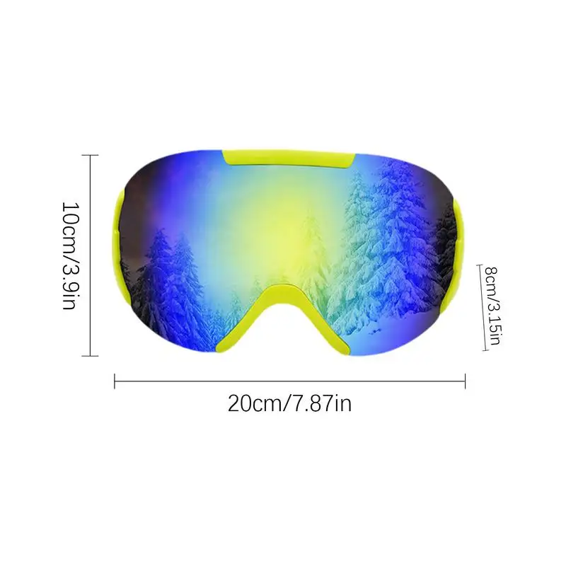 Snowboard Goggles Over Glasses Men Anti-Fog Cold Weather Goggles TPU Frame Anti-Fog Cold Weather Goggles Winter Snow Sports