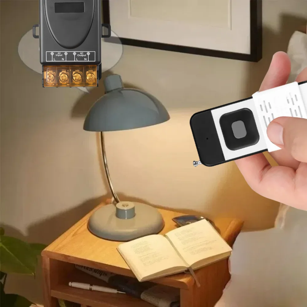 무선 리모컨 조명 스위치, 릴레이 리시버, 조명 램프 선풍기 광범위 송신기, 433MHz, 110V, 220V, 30A, 1000m