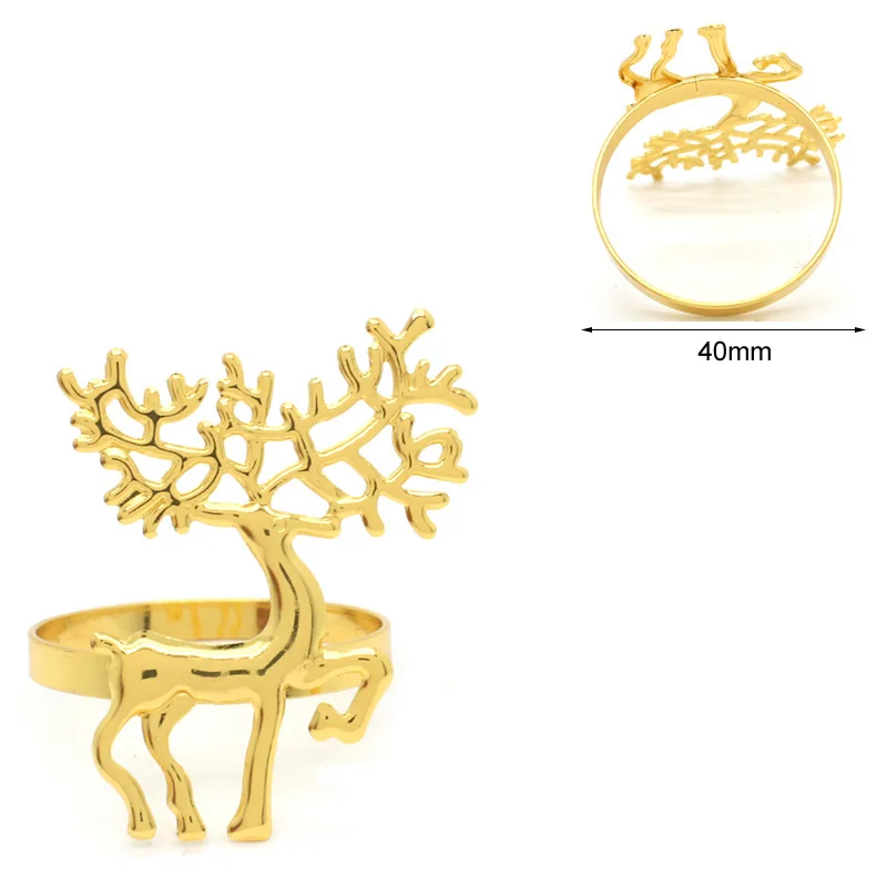 Napkin Ring 40mm Metal Creative Elk Napkin Ring Deer Napkin Ring Hotel Table Setting Supplies