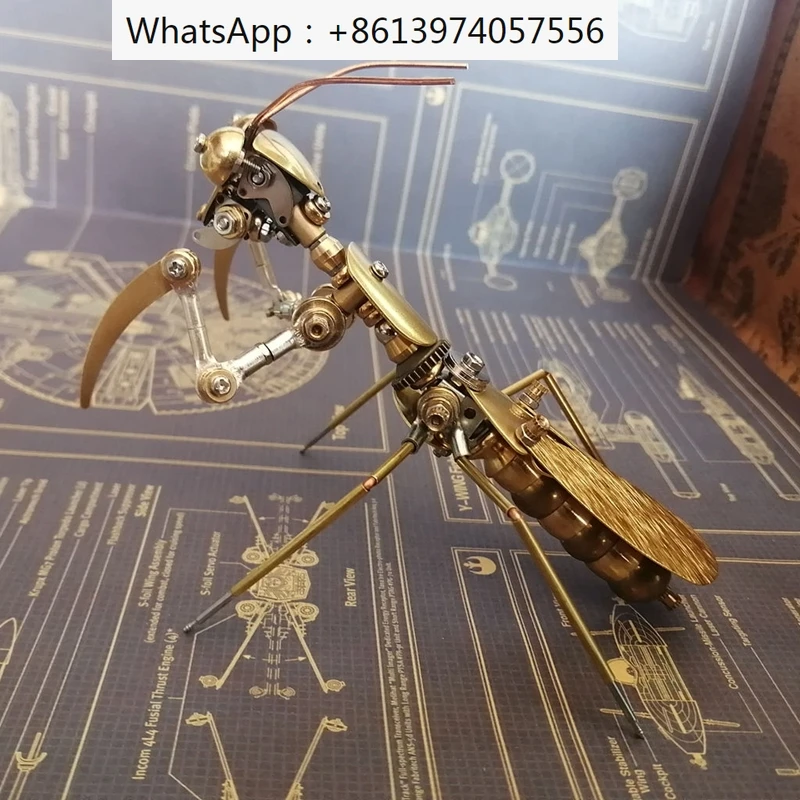 Steampunk Mechanical Insect Metal Big Mantis Model Handmade Creative Crafts Decoration