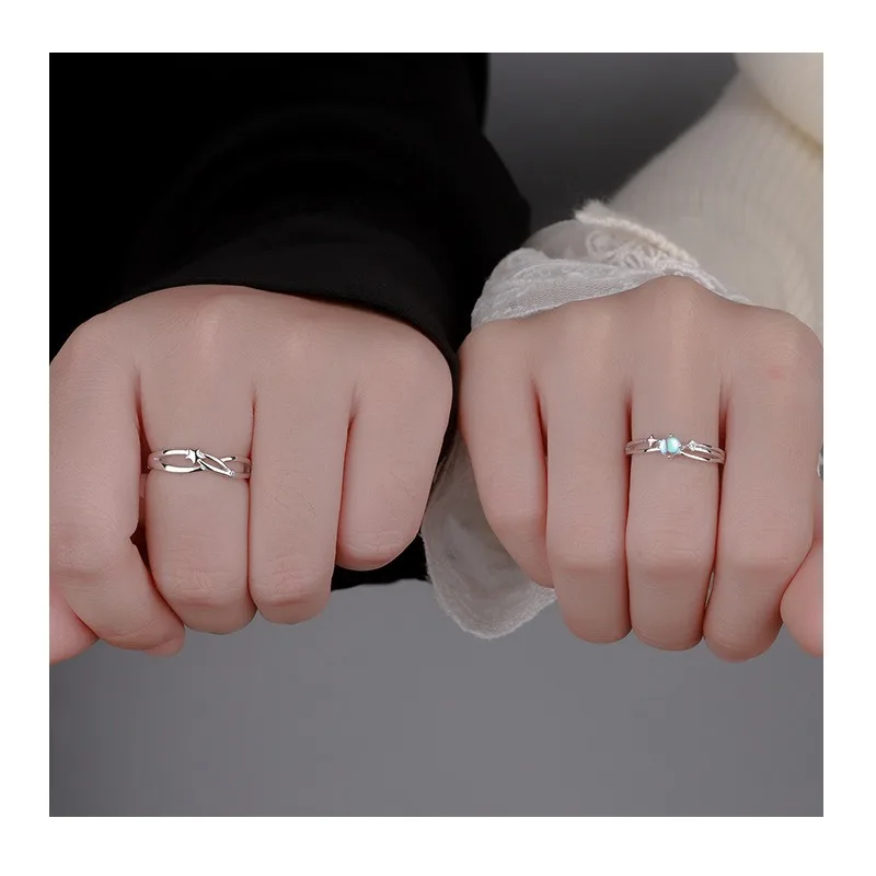 

Оригинальное кольцо для пары Kalaini Star Track, платиновое, регулируемое, для ношения в несколько рядов