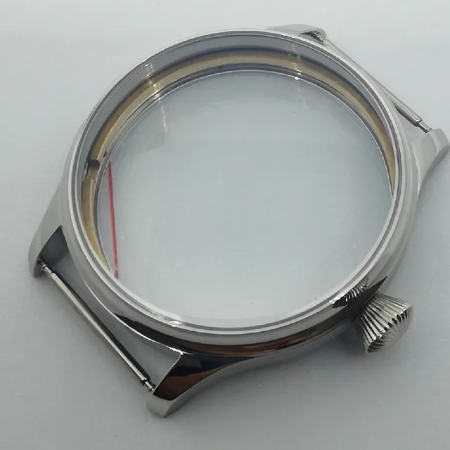 44mm srebrna obudowa ze stali nierdzewnej Pvd czarna pasuje do Eta 6497 6498 St3600 3601 3602 mechanizm nakręcania ręcznego