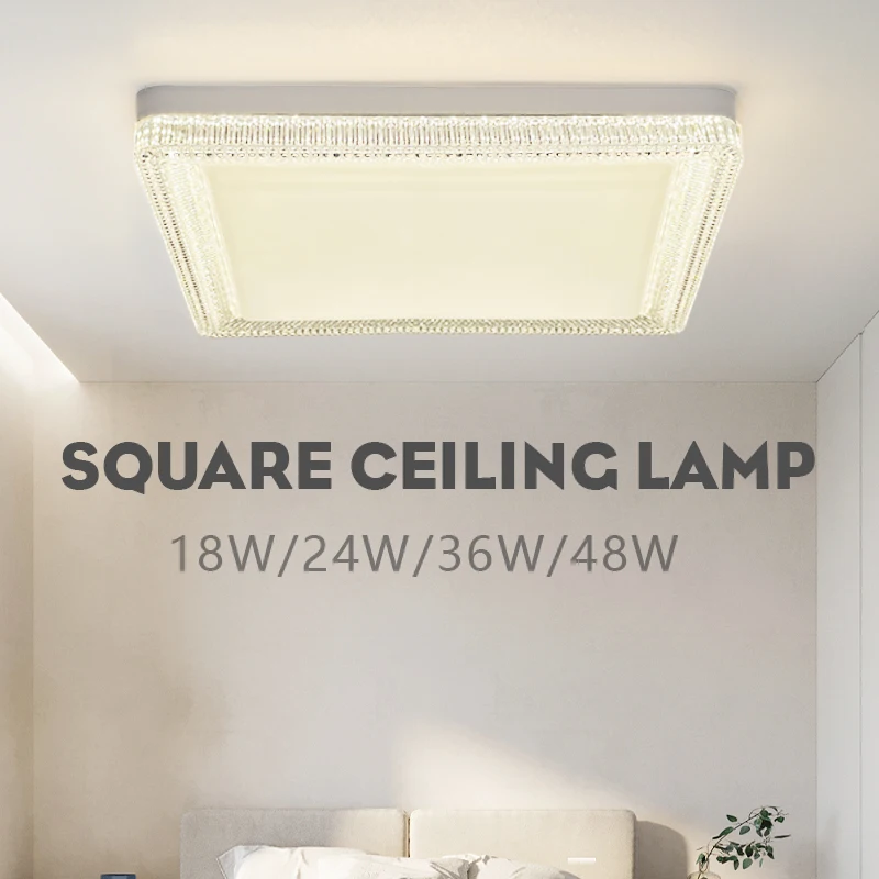 Square LED Ceiling Light 48W 36W 24W 18W Neutral Lighting Modern Decor Ideal for Bedroom Living Room Indoor Ceiling Lamp