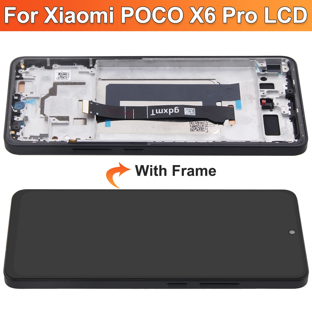 Poco X6 Pro Screen Replacement for Xiaomi Poco X6 Pro 2311DRK48G 2311DRK48I Lcd Display Digital Touch Screen with Frame