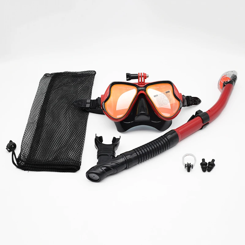 

Camera Mount Professional Diving Mask, Diving Goggles, Tempered Glass Snorkeling Accessories, With Camera Mount, buceo