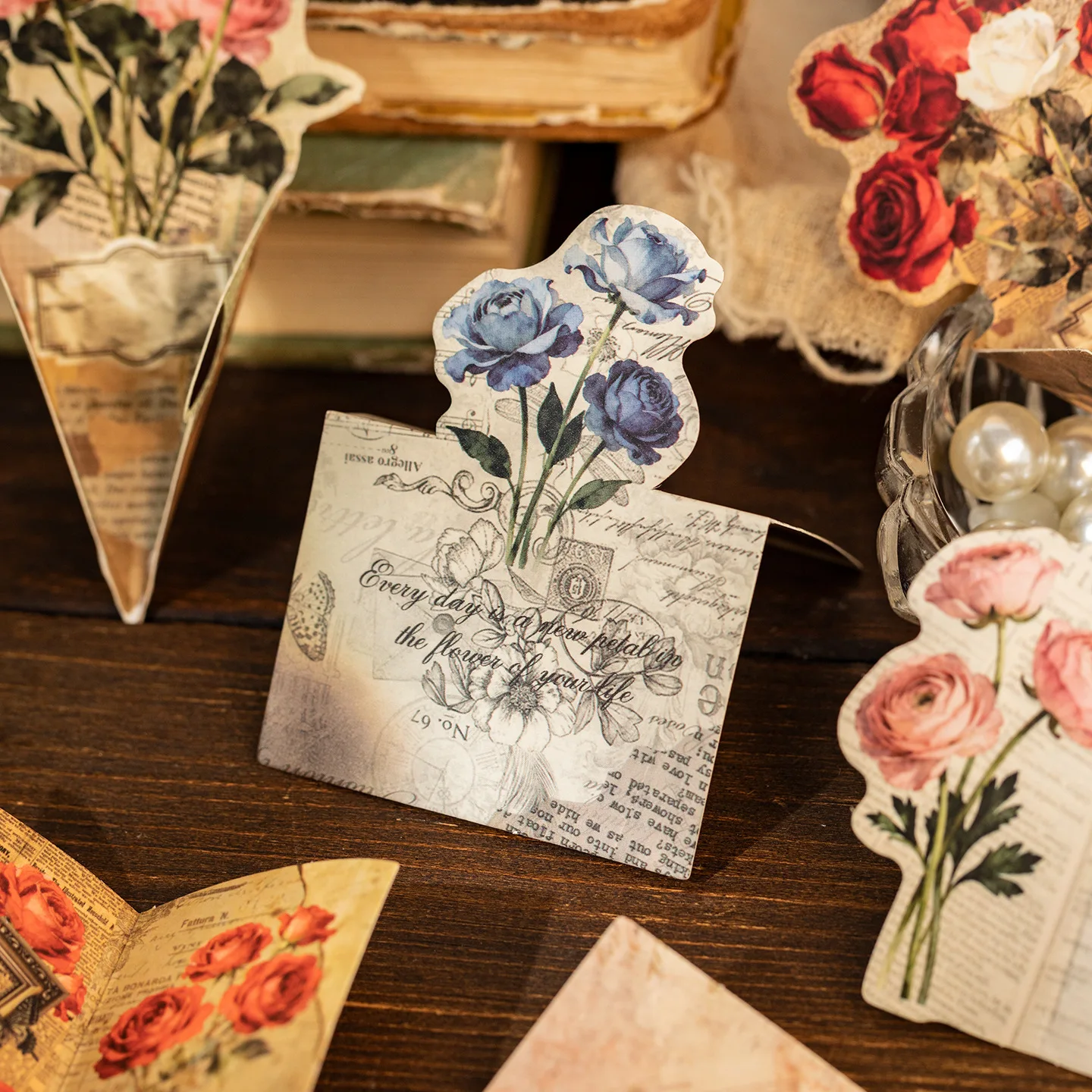 24sets/lot Memo Pads Material Letter from Flower Blossoms Journal Scrapbooking pet Background Decoration