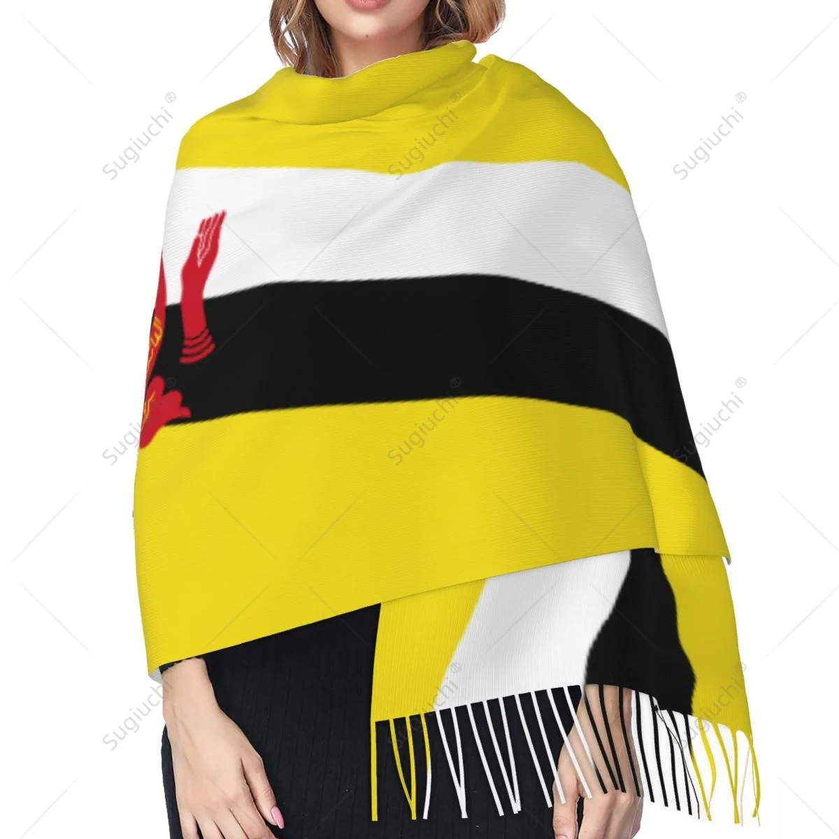 Brunei Flag Bruneian Scarf Pashmina Warm Scarves Shawl Wrap Hijab Spring Winter Multifunction Unisex