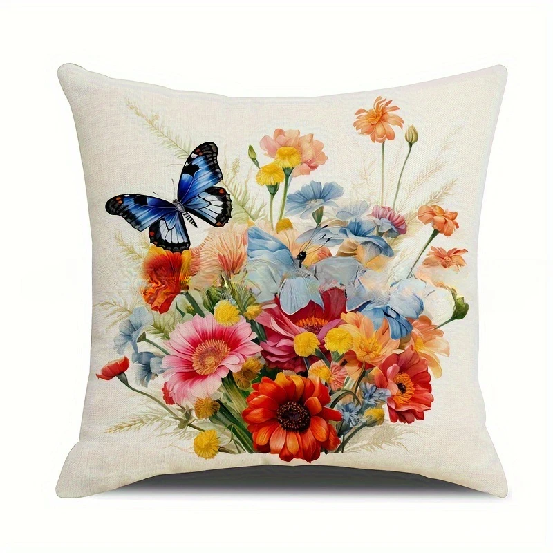 Flower Pillow Cover Romantic Phrase Love Float Car Sofa Cushion Cushion Cushion