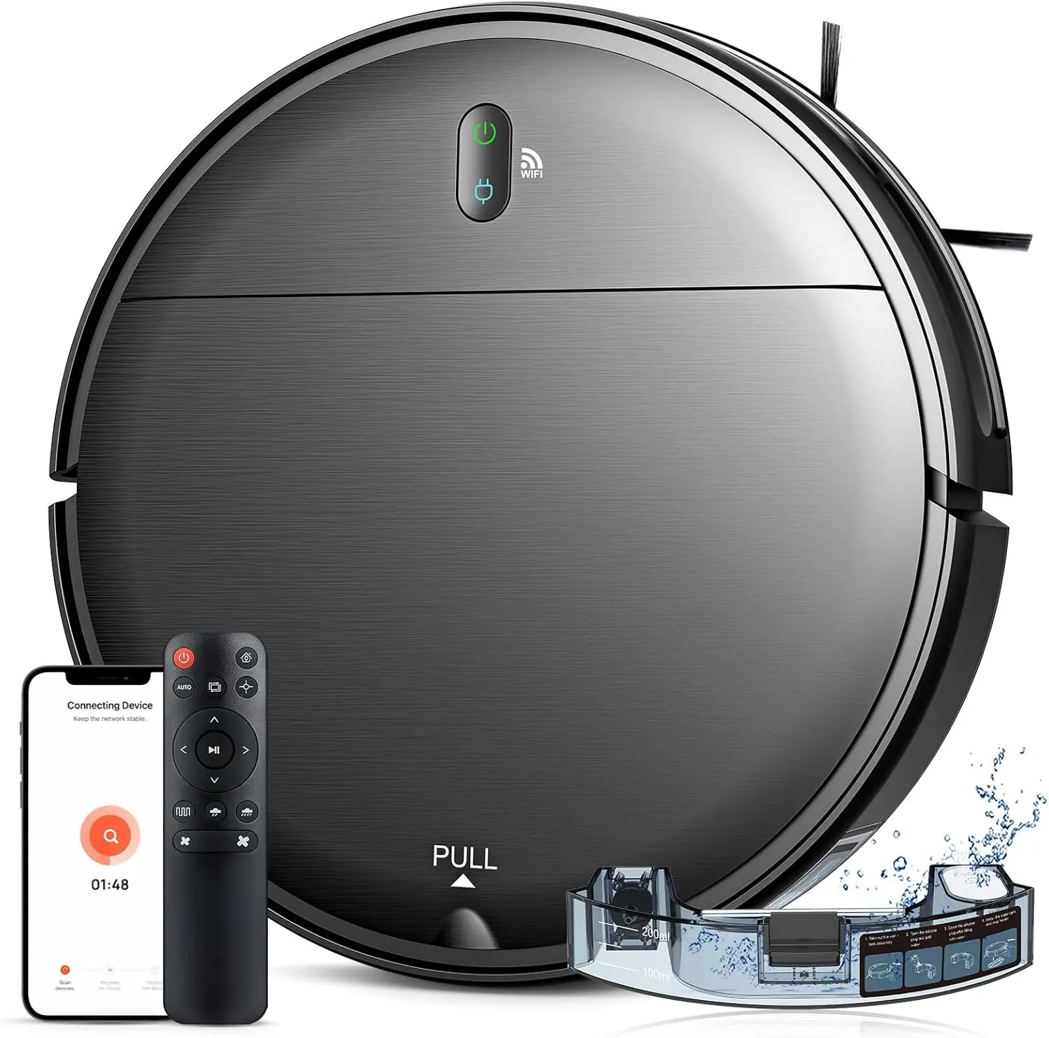 Robot Vacuum and Mop Combo, WiFi/App, Robotic Vacuum Cleaner with Schedule, 2 in 1 Mopping Robot Vacuum with Watertank