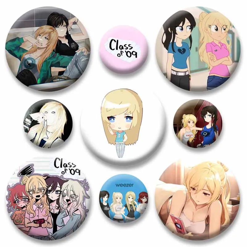Game C-Class of 09 HD Print Brooch Nicole Jecka Emily Cartoon Button Badges Pretty Enamel Pins Backpack Jacket Accessories Gifts