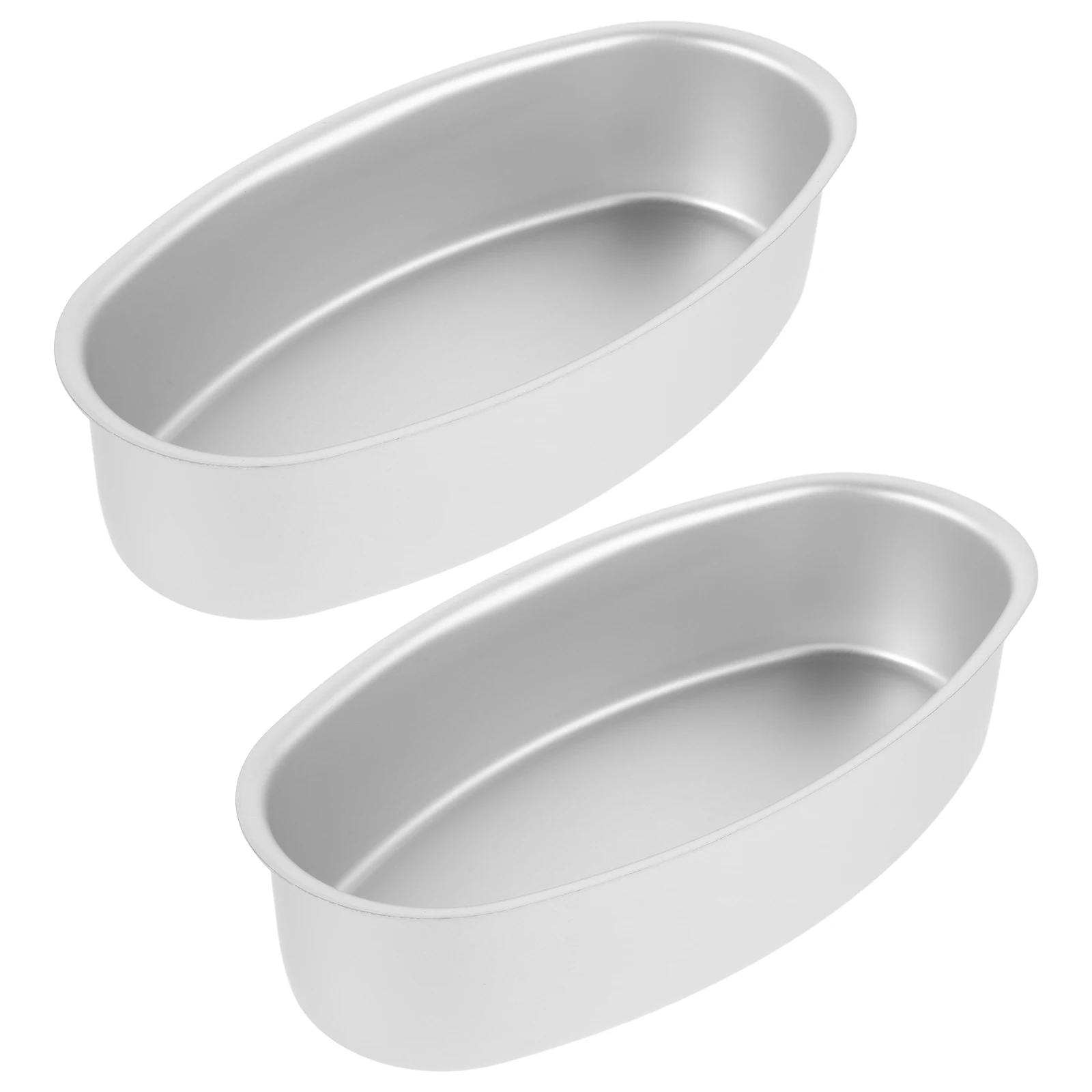 

2pcs Nonstick Aluminum Oval Cake Pan Bakeware Cheese Mold Loaf Pans Breads Accessories For Family Baking Sessions