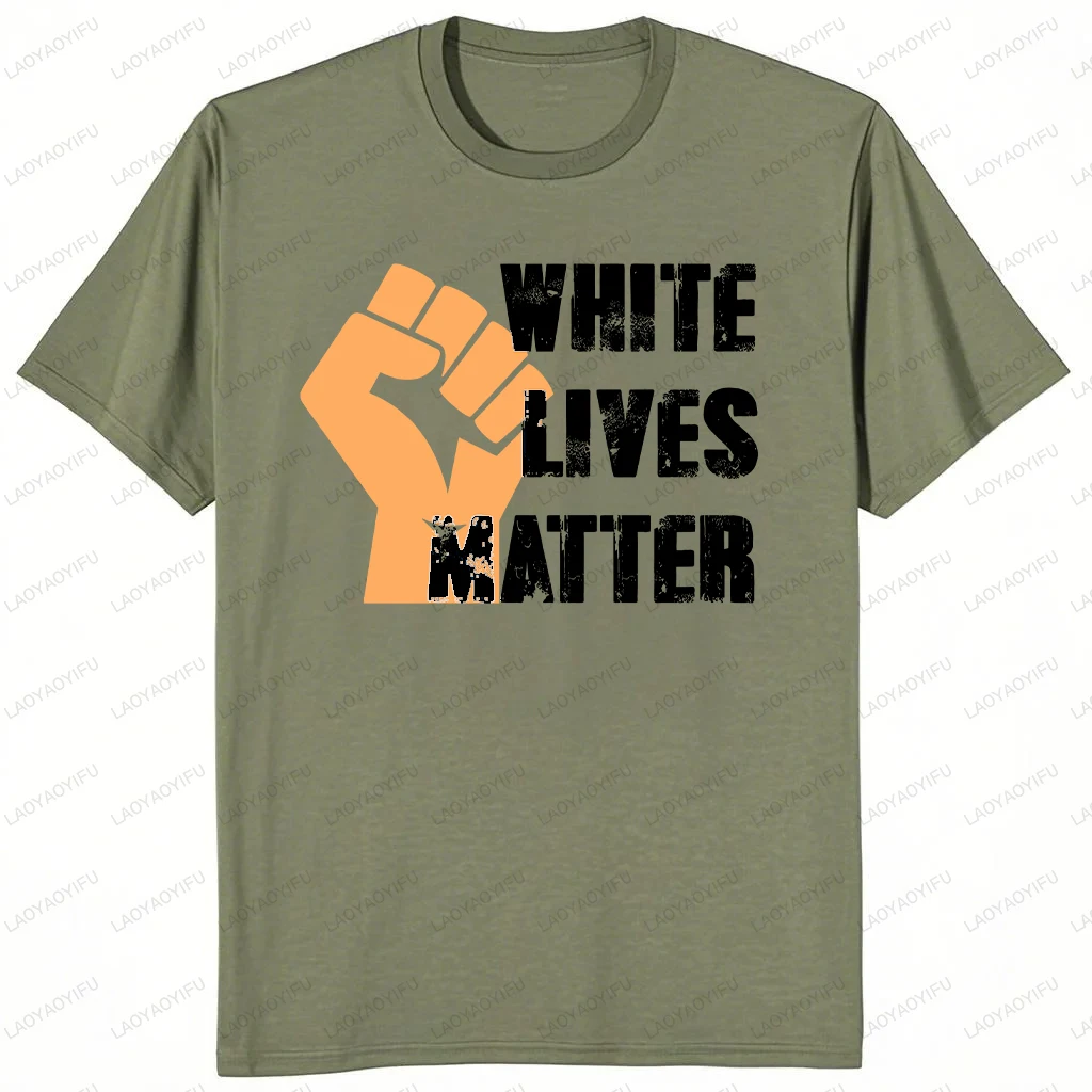 حياة بيضاء المادة بلايز تي شيرت الحقوق المدنية تي شيرت الزي عادية الذكور عالية الجودة القطن قميص الرجال الصيف القطن تي شيرت