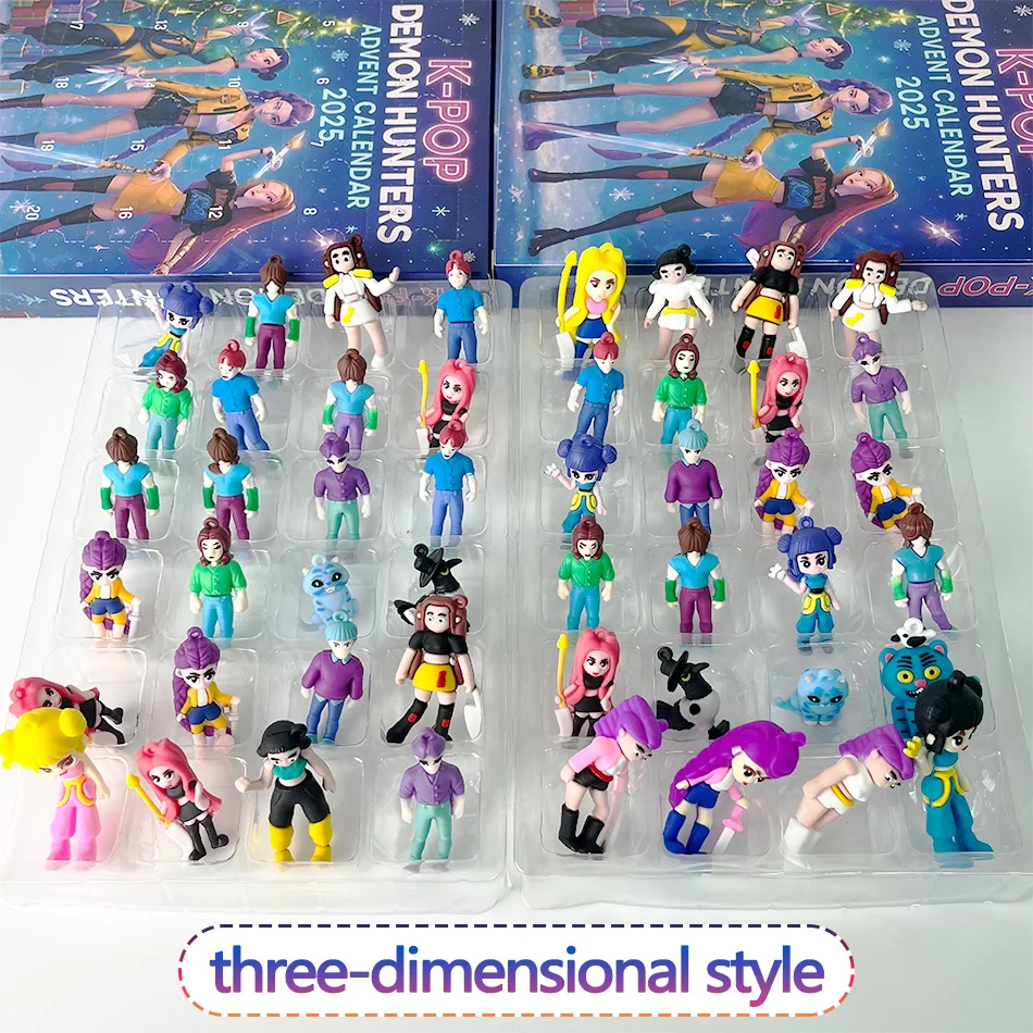 아크릴 데몬 헌터 크리스마스 트리 장식품 케이팝 스타일 어드벤트 블라인드 박스 귀여운 고딕 휴일 장식 십대 및 여성용 선물