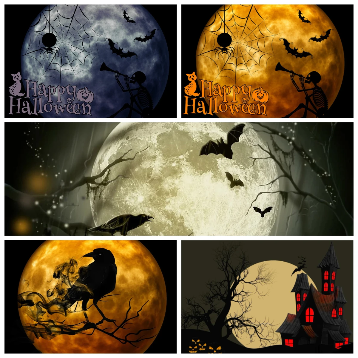 Dark Halloween Moon Jigsaw Puzzle 500-2000pcs Spooky Raven & Haunted House Horror Theme Game Gift for Adults Party Decor