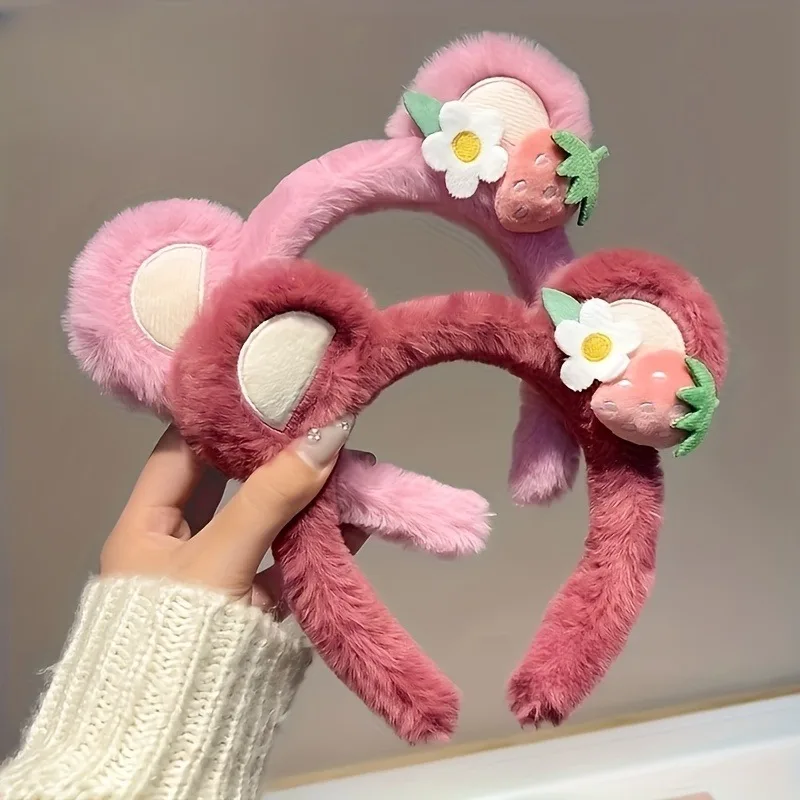 

Disney Strawberry Bear Headband Hair Accessory Girls Cute Hair Hoops Washing Face Birthday Holiday Photography Women's Hairbands