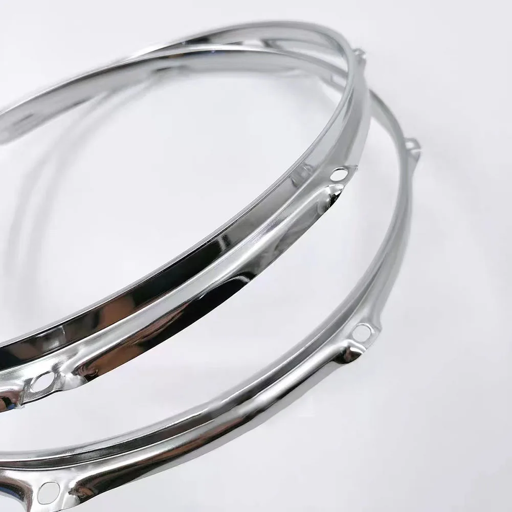 Metal Drum Hoop Rim Protector for 10 11 12 Inch Snare Drums Heavy Duty Zinc Alloy Replacement Ring to Maintain Drum Sound
