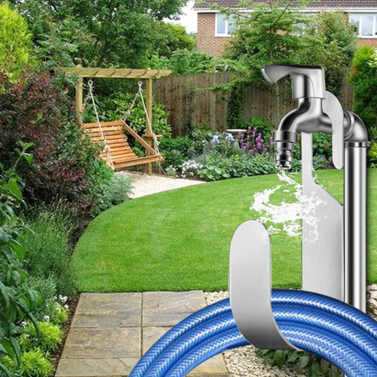 ZK20 Faucet Hose Hook Spigot Hanger Holder Stainless Steel Easy Mount Heavy Load Versatile Garden Accessory for Yard