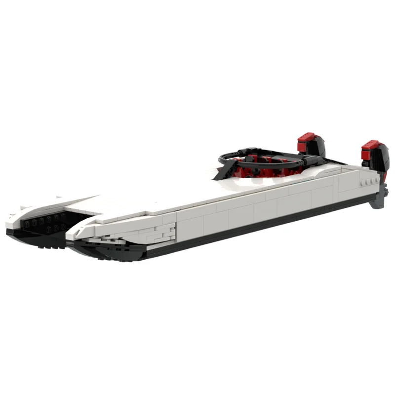 Offshore Racing Catamaran MOC Building Blocks 921 Parts Twin Hull Speed Boat Model DIY Assembly Brick Set Desktop Collectible