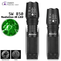 Focusing infrared flashlight 5W 850nm infrared night vision flashlight LED searchlight night vision instrument fill light 940