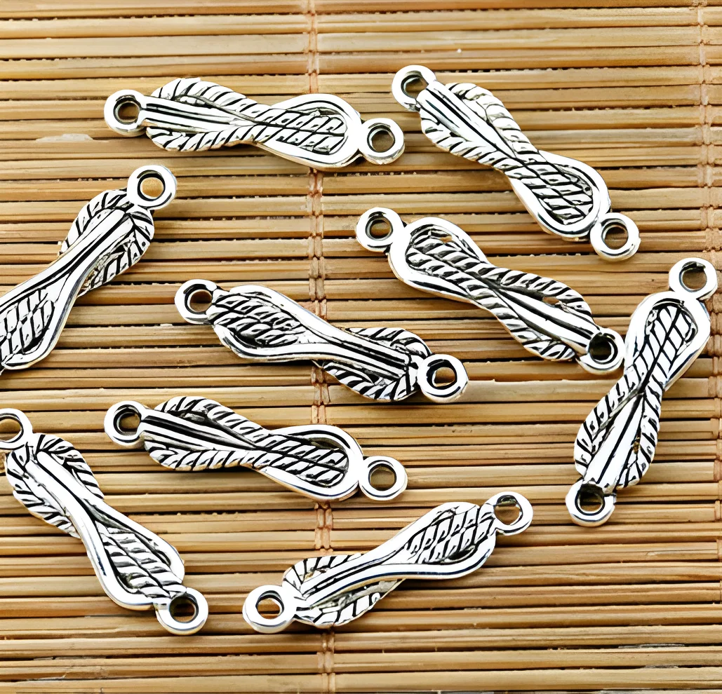 30pcs  24*6.2mm  Alloy matel tibetan silver simple design  connectors HWEF1392