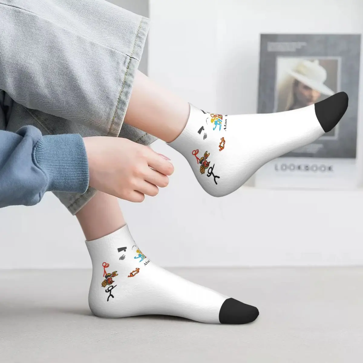 

Alan Becker, пять палочек, носки с изображением огненной мыши, чулки в стиле Харадзюку, всесезонные носки, аксессуары для мужчин и женщин