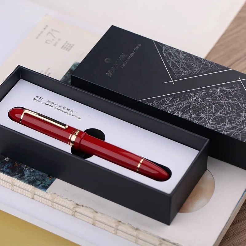 Majohn P141 مكبس نحاسي حامل كبير قلم حبر رقم 8 F بنك الاستثمار القومي حبر بصري نافذة تصميم مدرسة مكتب الكتابة أقلام الهدايا PK MB 149 #5