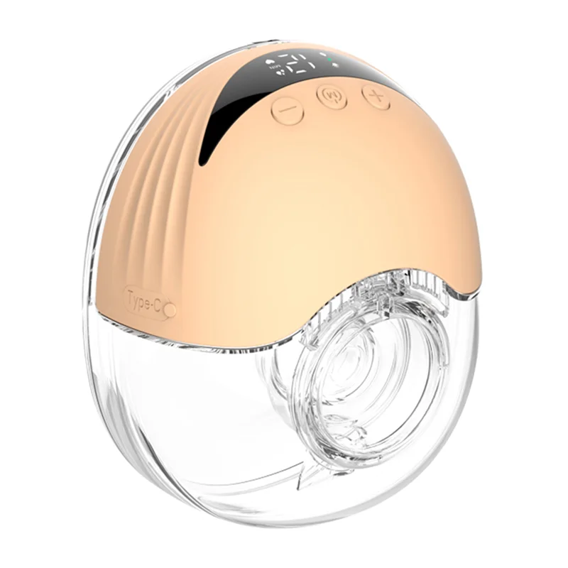 AS96-핸즈프리 전동 유축기 착용형 전동 유축기 LED 디스플레이 4가지 모드 - 노란색 사용이 간편