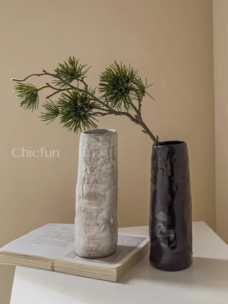 Handmade Ceramic Vase Living Room Countertop Light Luxury Creative Design Decoration Advanced Vase Restaurant Desktop Ornament