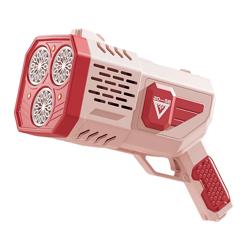 Máquina de burbujas de 36 agujeros, modelo de carga de burbujas de ciclo luminoso, máquina de burbujas de viento de marea nacional, pistola de burbujas automática para niños