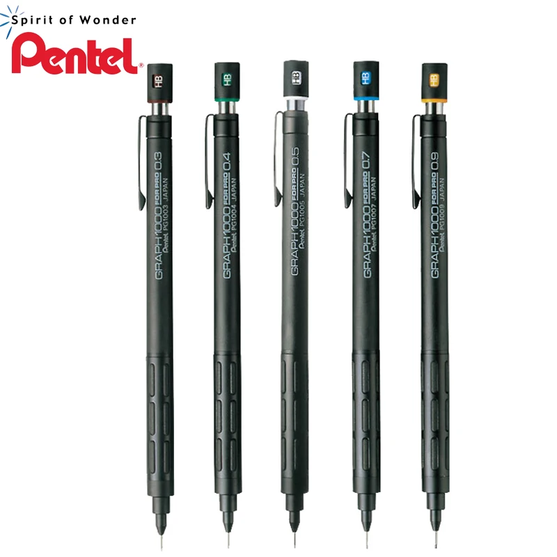 Pentel Graph0.3mm/0.5mm/0.7mm/0.9mm PG1000 untuk pensil gambar mekanik Pro, pensil mekanik sketsa