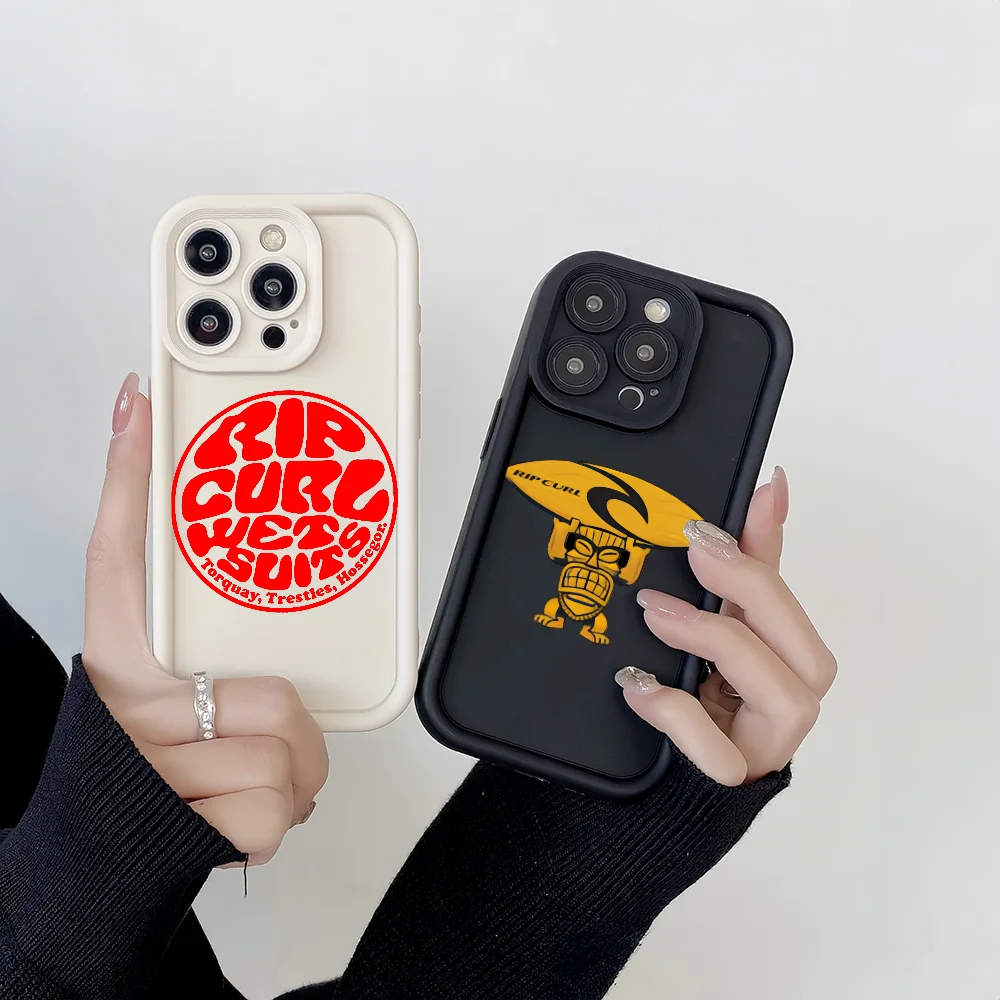 Funda de teléfono de marca R-Rip Curl para iPhone 13, 11, 16, 17, 14, 12, 15 Pro Max Air Mini Plus, funda de silicona suave a prueba de golpes