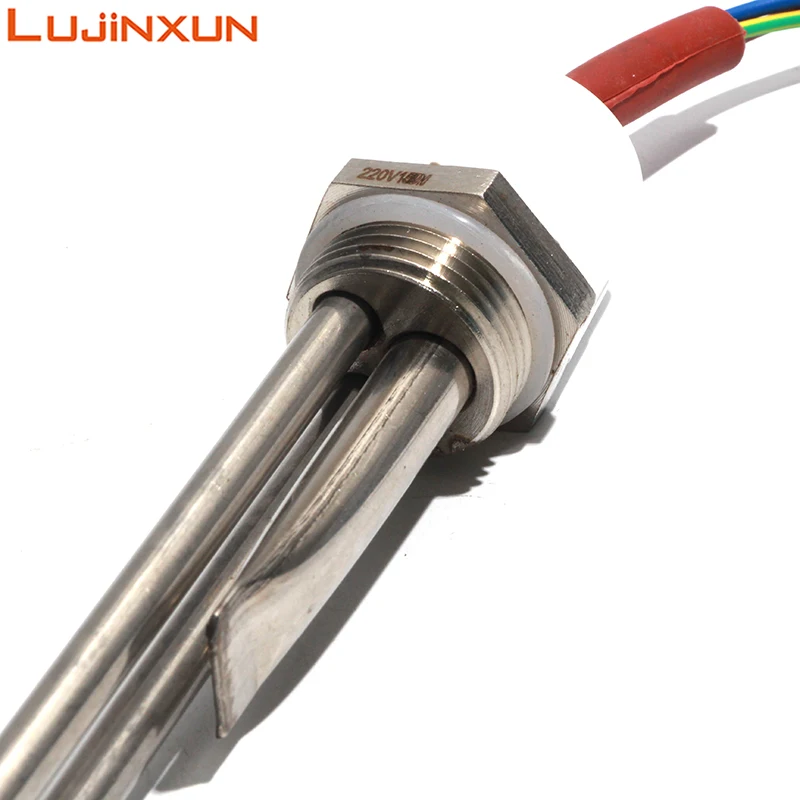 AC220V Warmwasserbereiter, Tankteile, elektrisches Solarheizelement, gerader Typ, 29 cm Rohr, 1 Zoll, 32 mm Gewindelänge, 1500 W