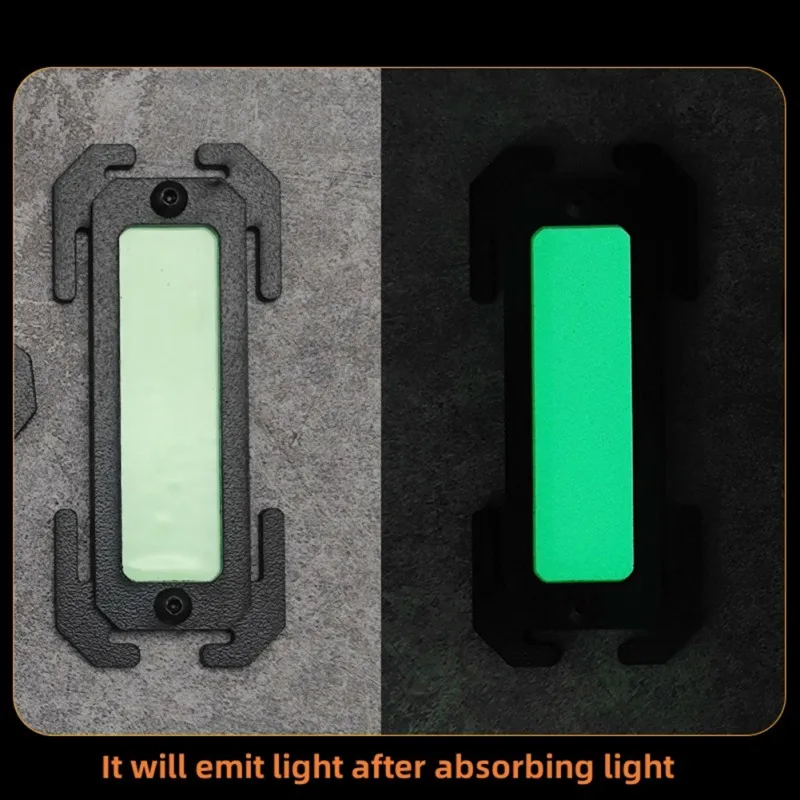 Portable Tactical Molle Marker Strip Light Absorbing Plate Identification Stamp Backpack Luminous Pendant Bag Noctilucent Mark