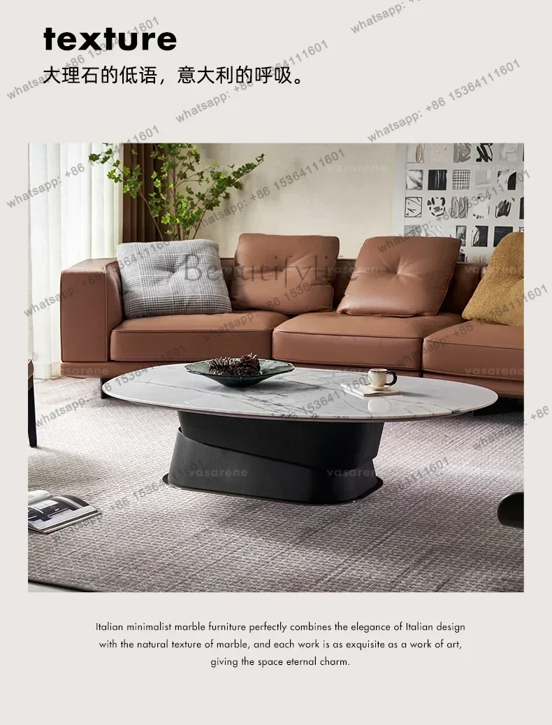 طاولة قهوة مربعة فاخرة بإضاءة رخامية بسيطة من FGItalian، مجموعة طاولة قهوة حجرية فاخرة #2