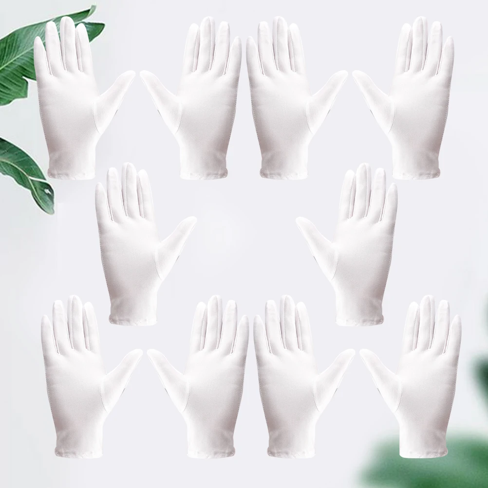 

5 Pairs Stretchy Spandex Jewelry Gloves Elastic for Inspection Etiquette Serving Gloves Handling Labor Protection