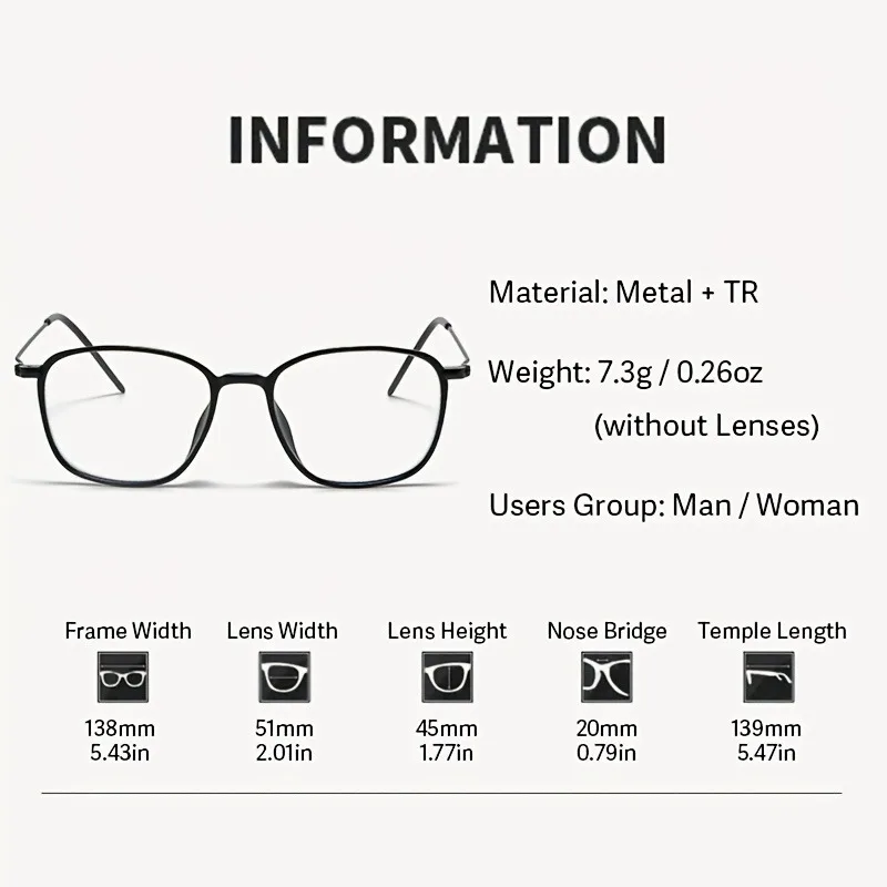 Computer-Brille, Metallrahmen, Anti-Strahlungs-Brille, photochrome Brille, austauschbare Linse, Unisex – Detail 10