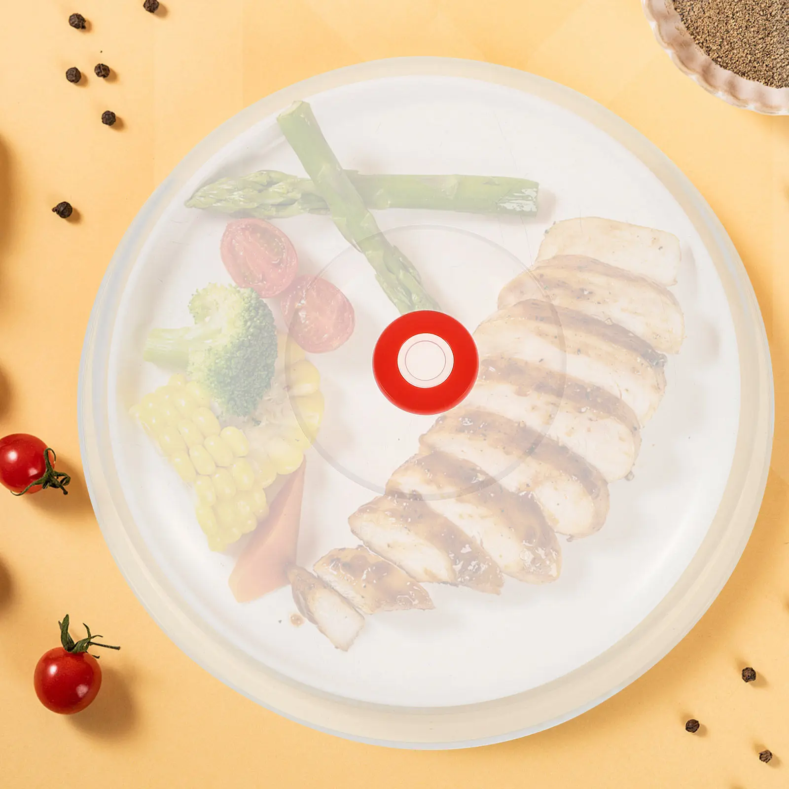 2Pcs Microwave Food Cover 24Cm Clear Anti-Splash Lid High Temp Safe Transparent Monitoring Design for Even Heating Splatter